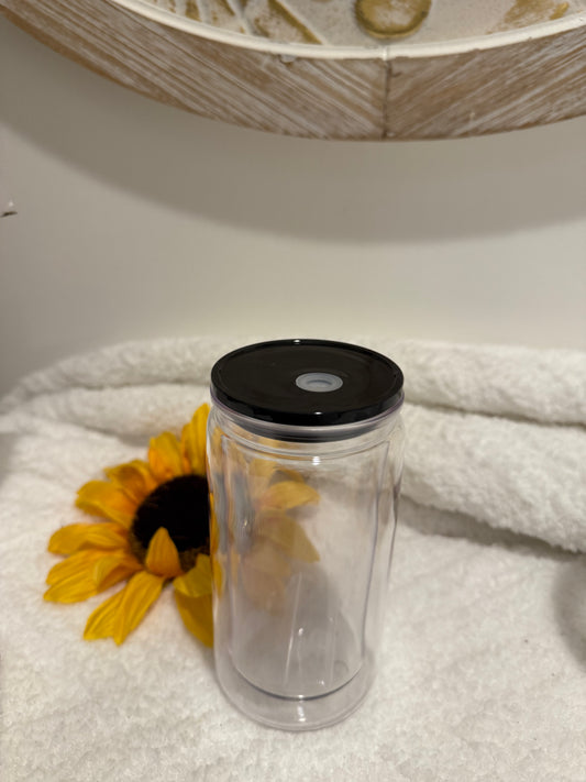 16 oz Black Glitter Globe