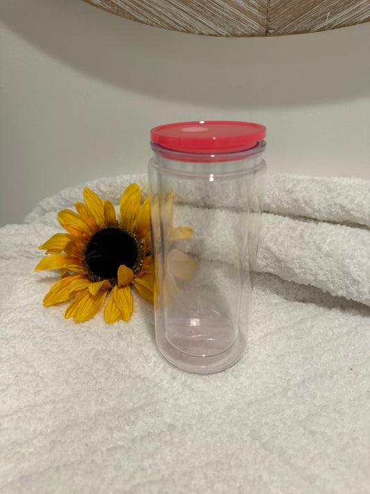 20 oz Bright Pink Glitter Globe