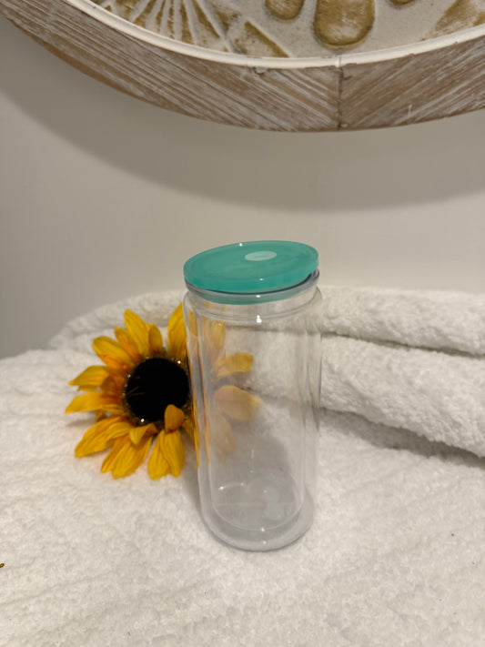 20 oz Teal Glitter Globe