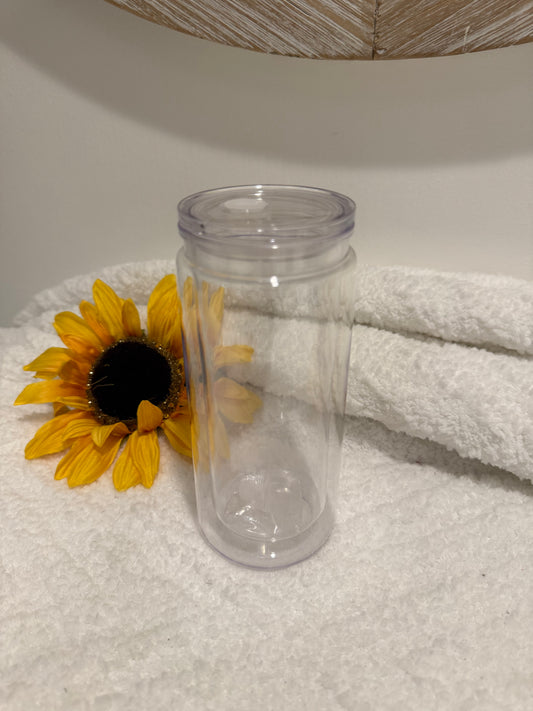 16 oz Glitter globe clear