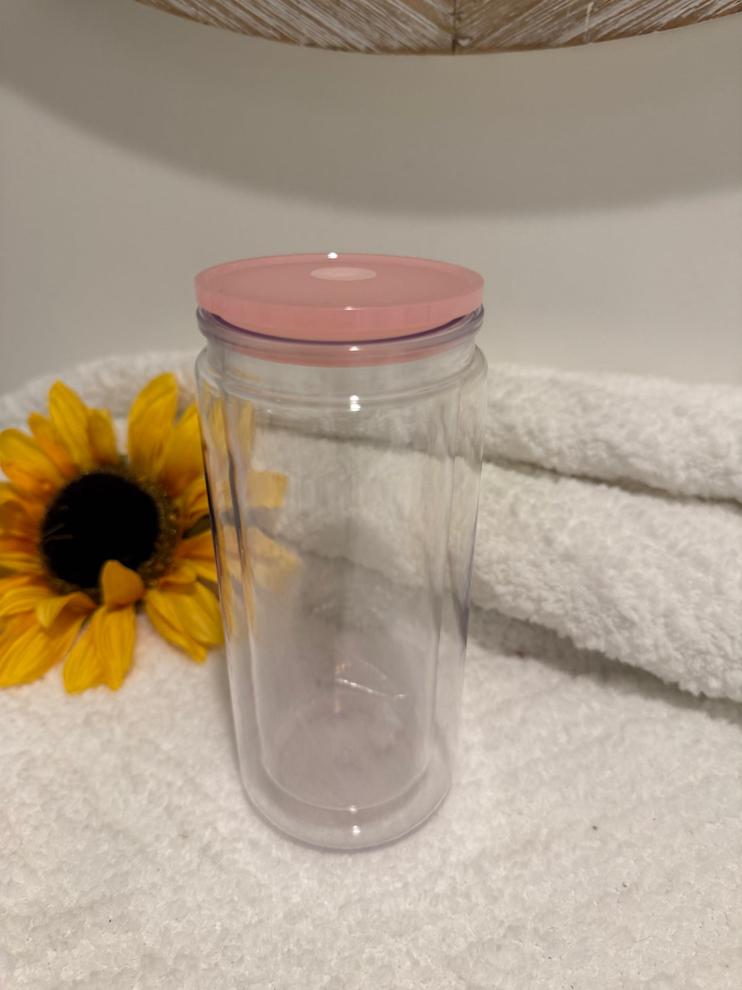 20 oz Pink Glitter Globe