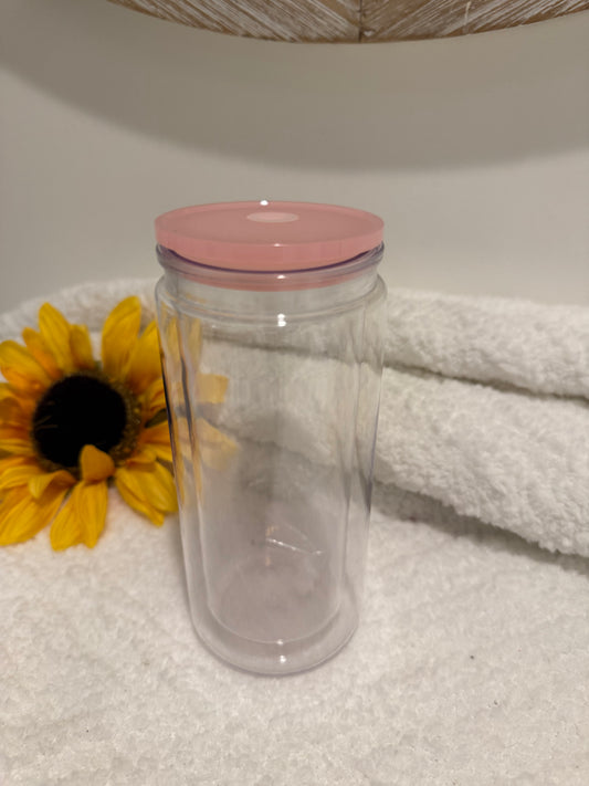 20 oz Pink Glitter Globe