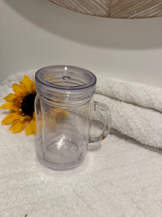 20 oz Clear Mason Jar Glitter Globe