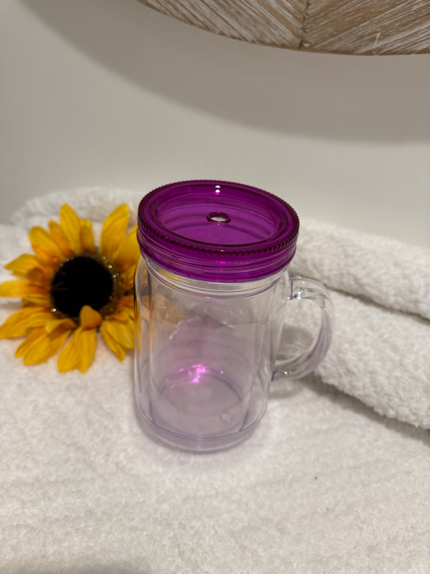 20 oz Purple Mason Jar Glitter Globe