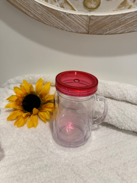 20 oz Pink Mason Jar Glitter Globe