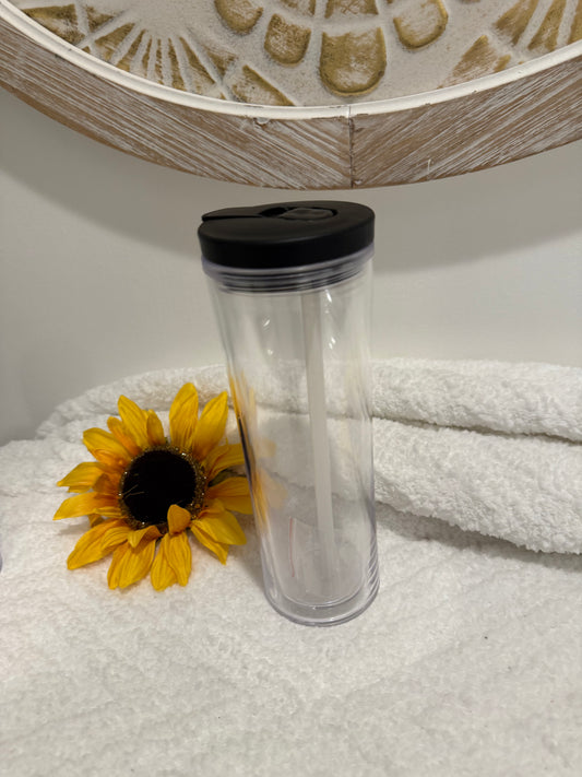 20 oz Black Flip lid Glitter Globe