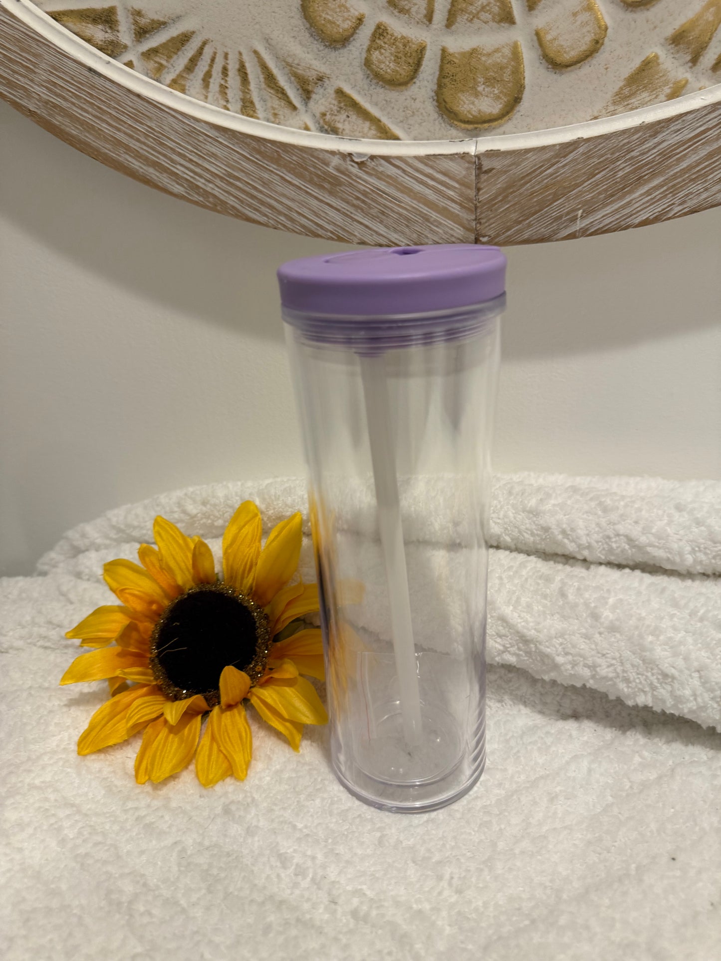 20 oz Flip top Glitter Globe purple