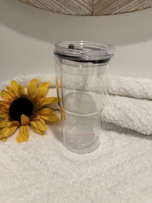 20 oz Clear Travel Glitter Globe