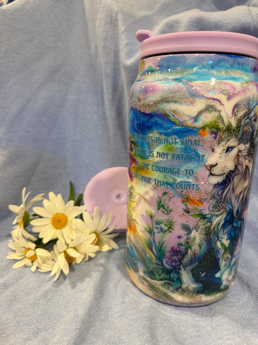 50 oz w/ 2 lids Lion
