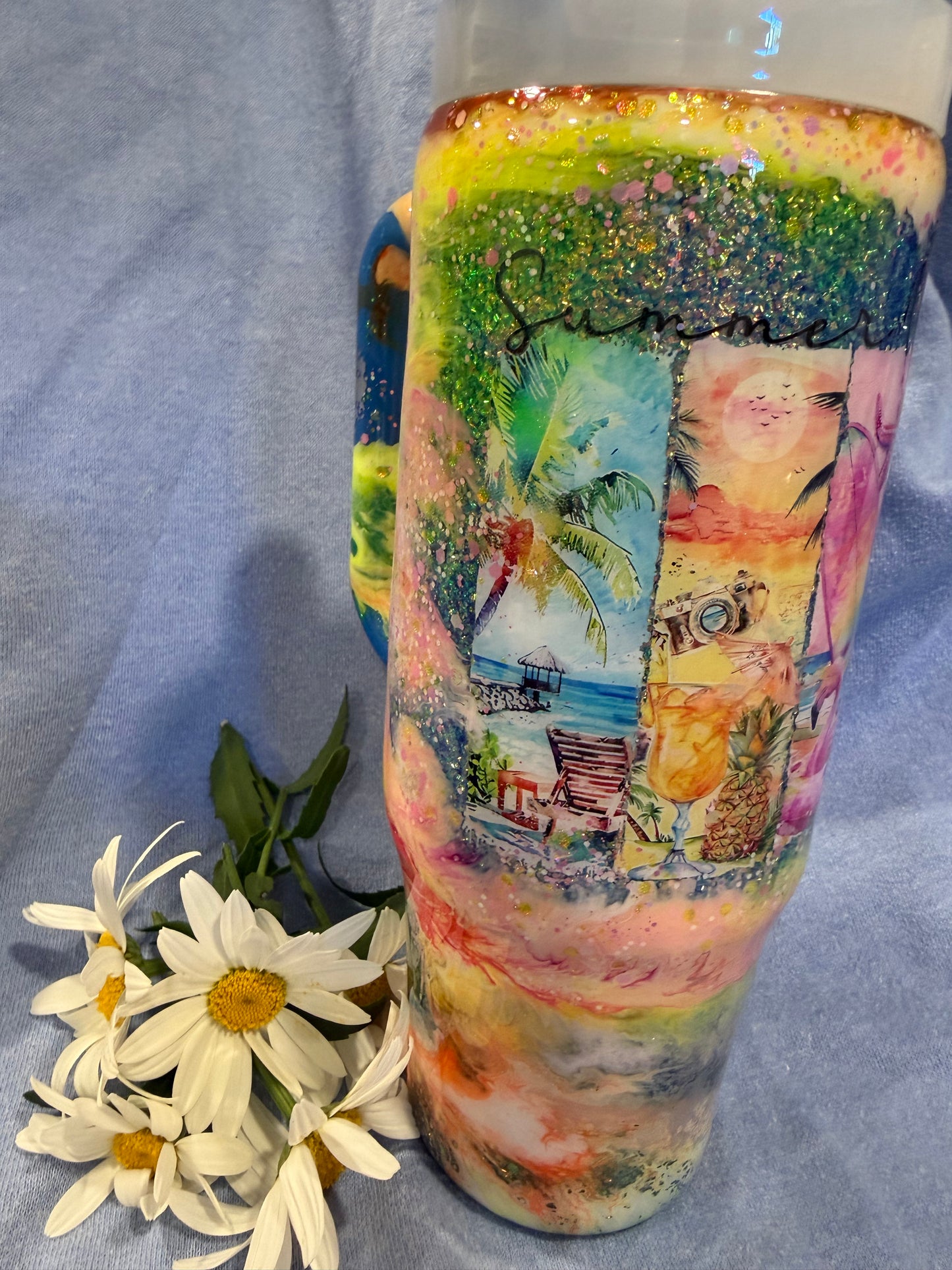 30 oz w/handle Summer time