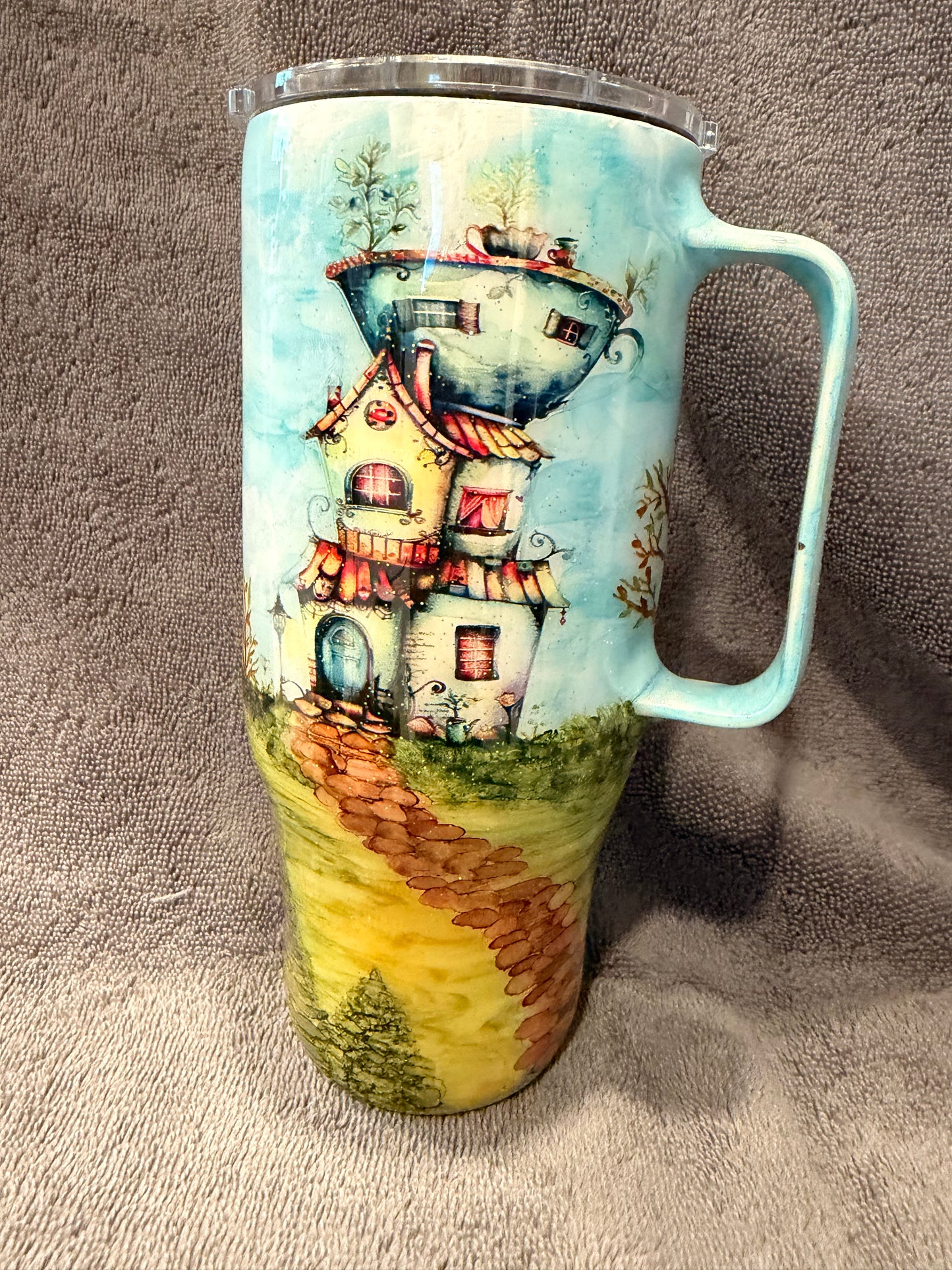 24 oz Hand painted tea houses
