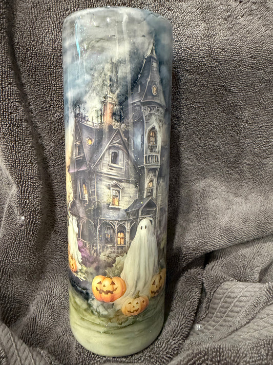 30 oz Haunted House partially hand painted