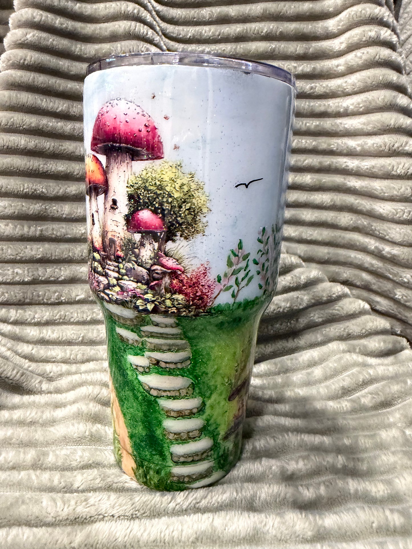 30 oz Hand painted Mushroom Houses