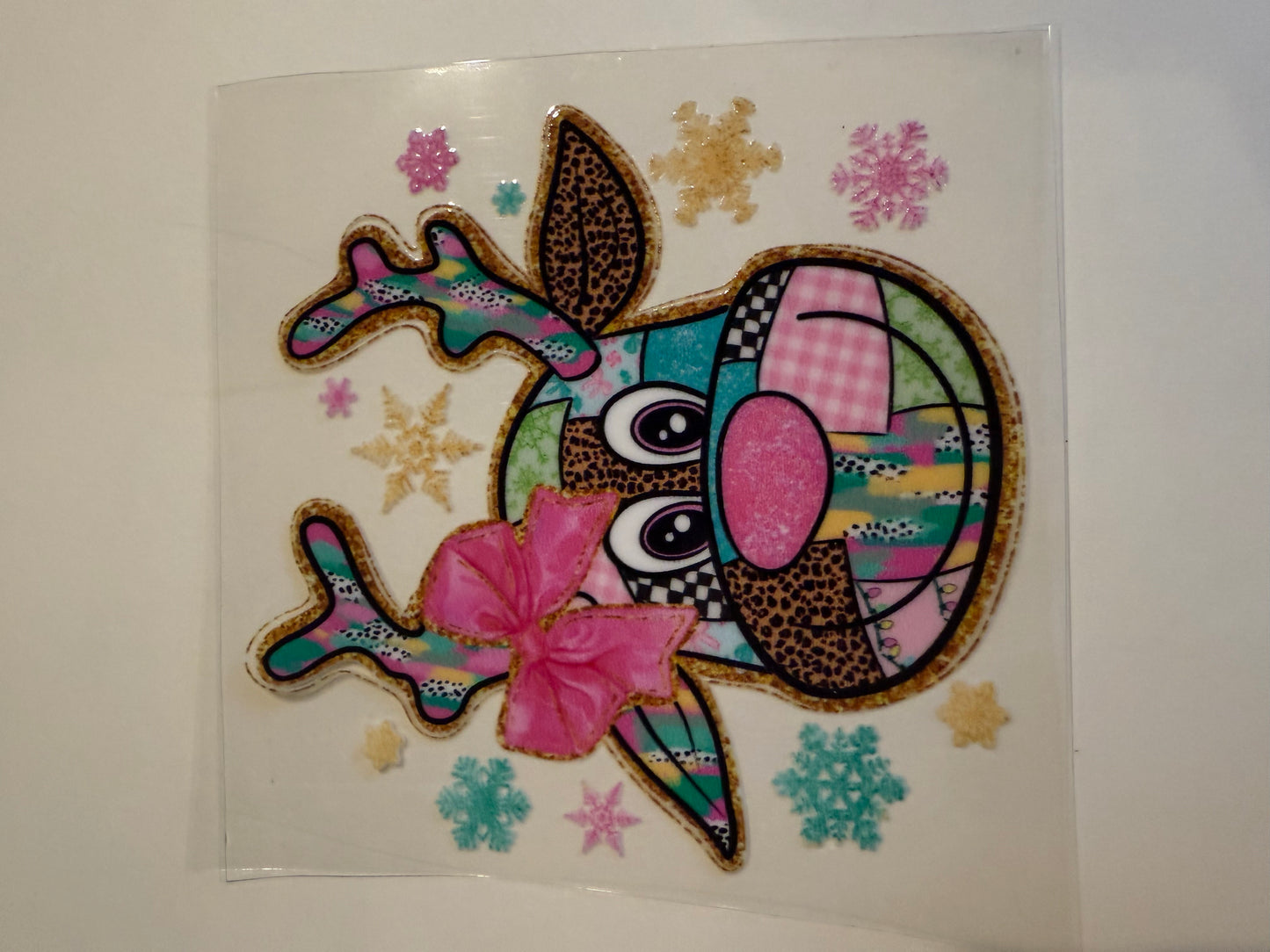 3x5 Patchwork reindeer decal