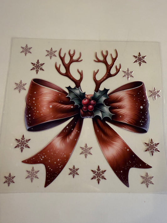 3x5 Reindeer bow decal