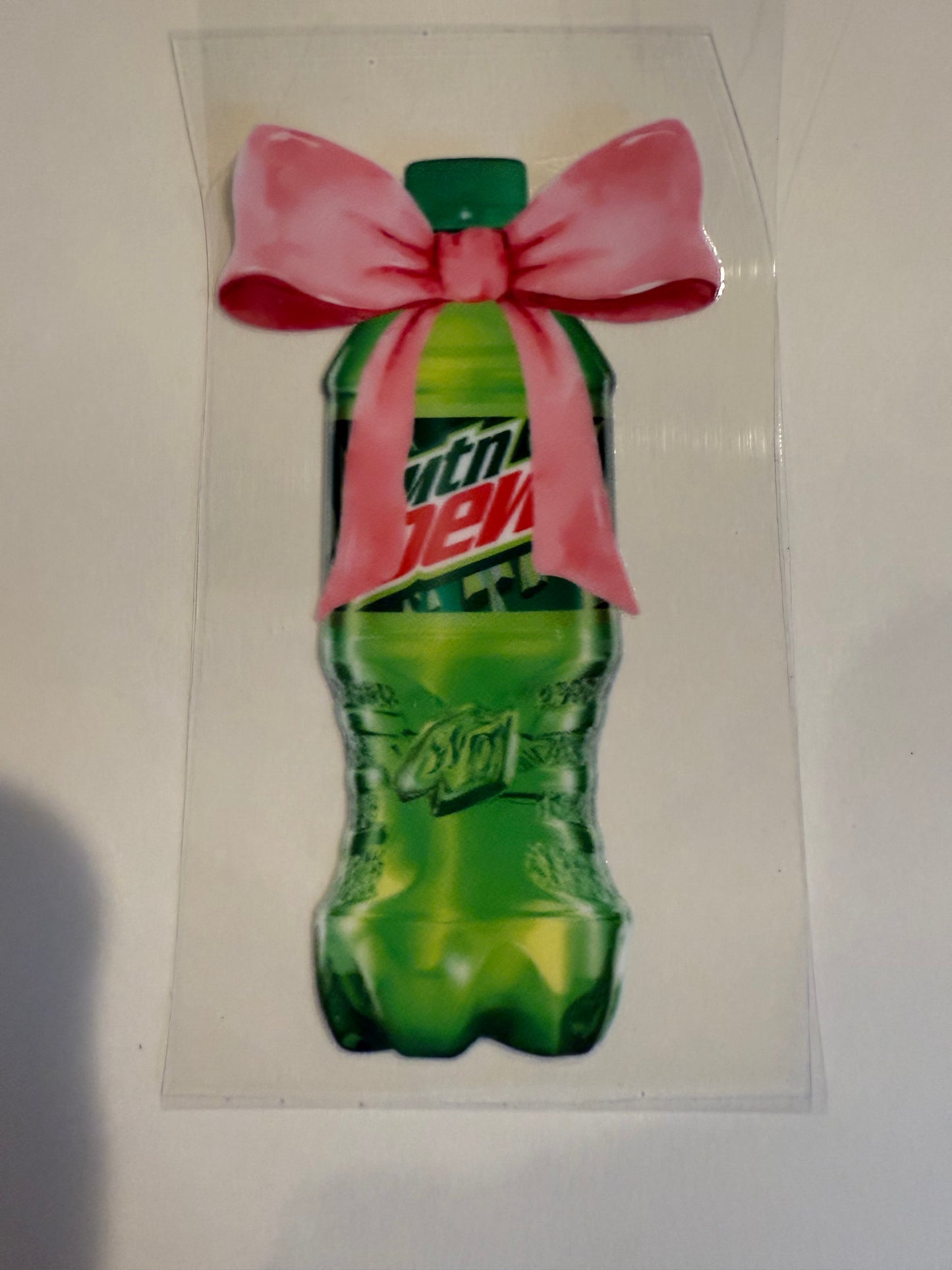 Green soda bottle decal