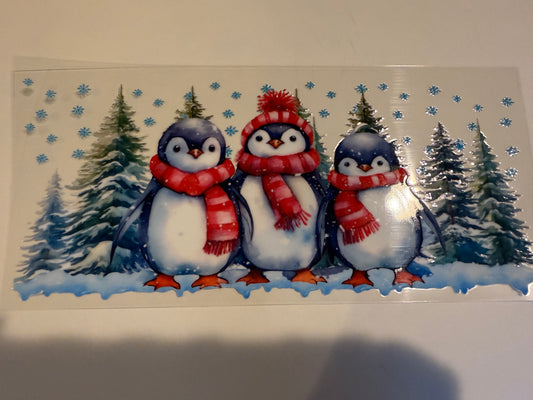 16 oz can decal Penguins