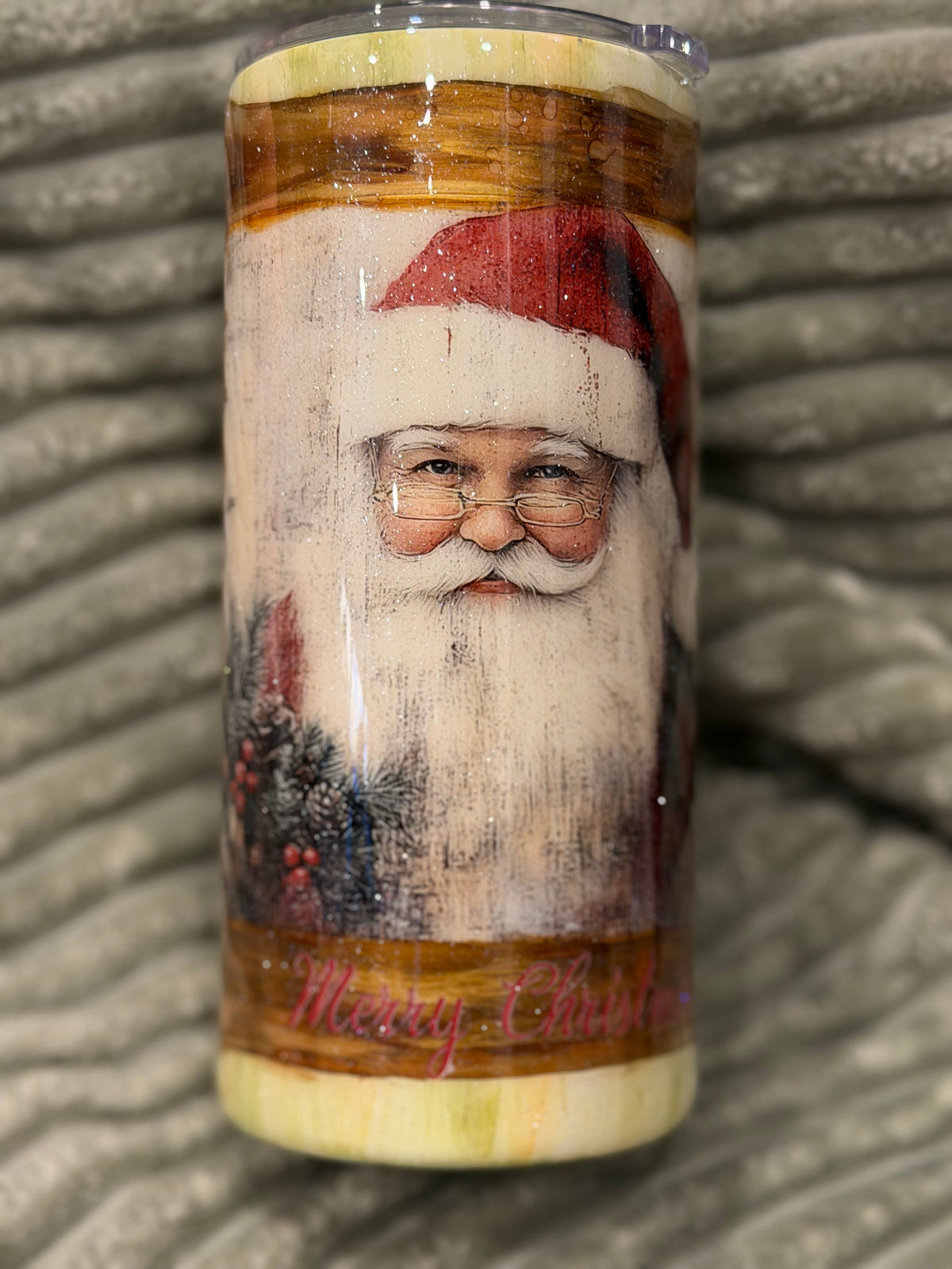 30 oz santa with a painted frame
