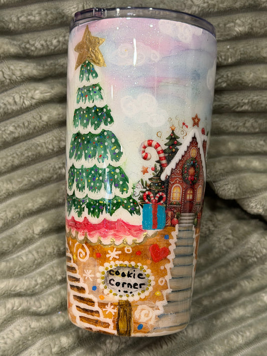 Hand painted Gingerbread land 25 oz