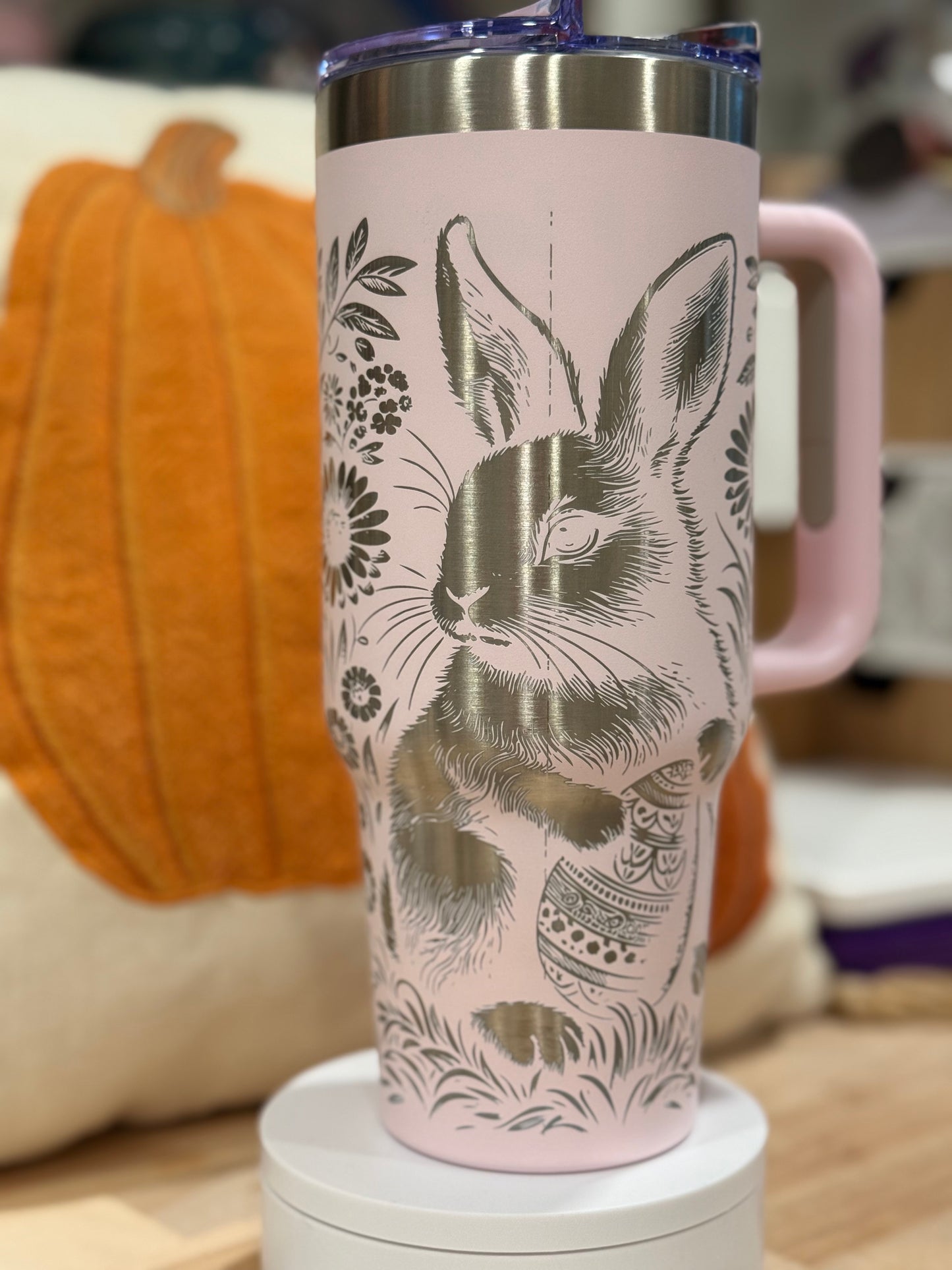 40 oz Laser Pink Bunny