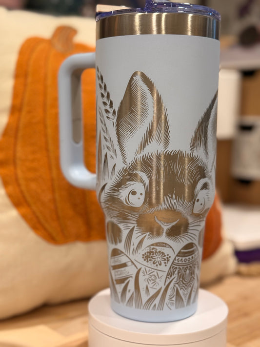 40 oz Laser Powder Blue Bunny